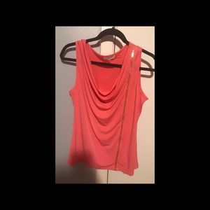 Calvin Klein zippered cowl neck top